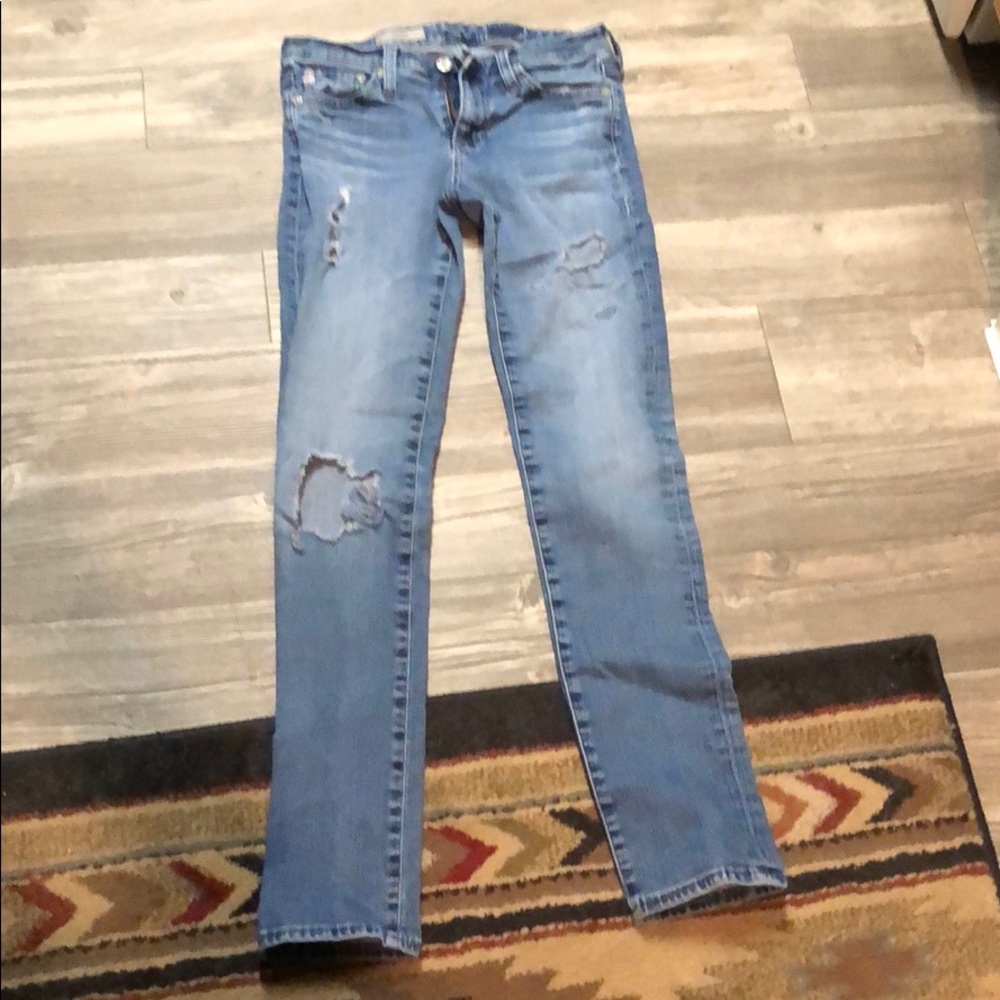 AG Adriano Goldschmied Distressed Skinny Jeans